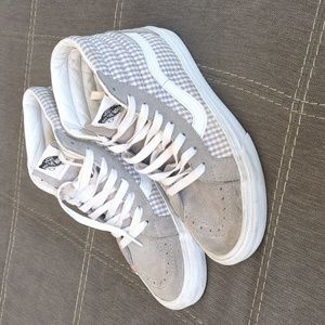 Gray Checkered Hi-Top Vans